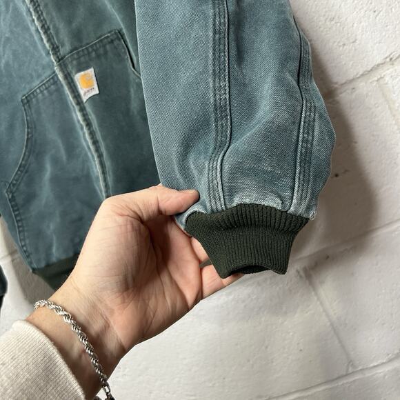 Vintage Carhartt Hooded Active Jacket “Hunter Green” JQ643 - Picture 4 of 10